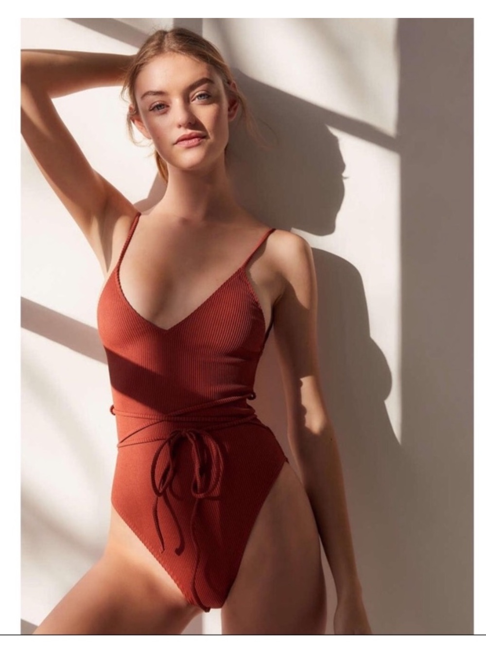 UO Out From Under Wrap Front One Piece Swimsuit